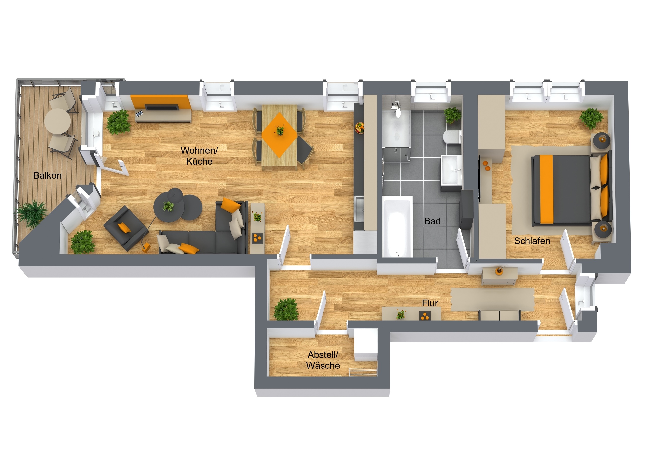 Mehrfamilienhäuser Bentwisch Hallershof - 2-Raum-Wohnung OG Mehrfamilienhäuser Bentwisch Hallershof - 2-Raum-Wohnung OG