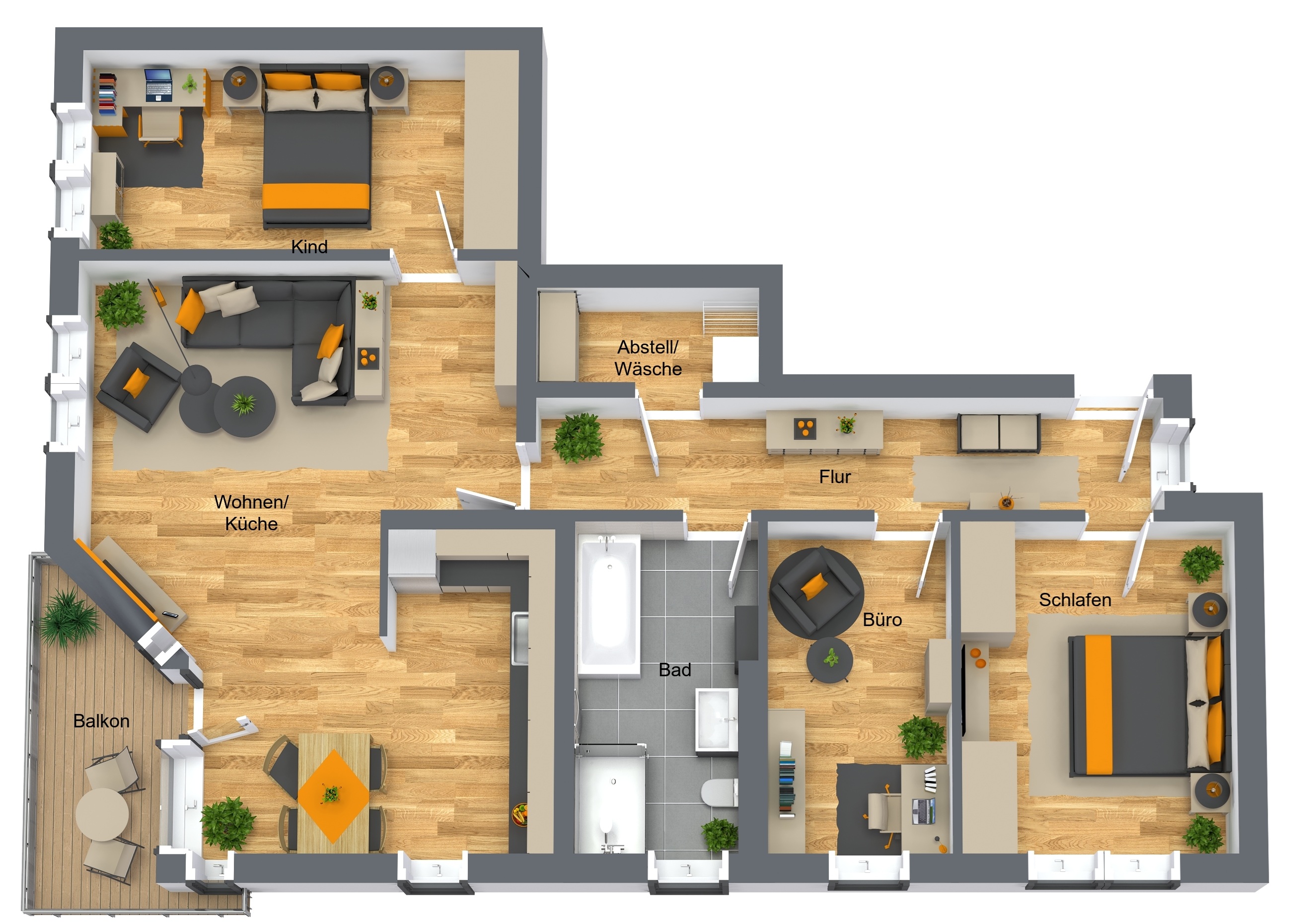 Mehrfamilienhäuser Bentwisch Hallershof - 4-Raum-Wohnung OG Mehrfamilienhäuser Bentwisch Hallershof - 4-Raum-Wohnung OG